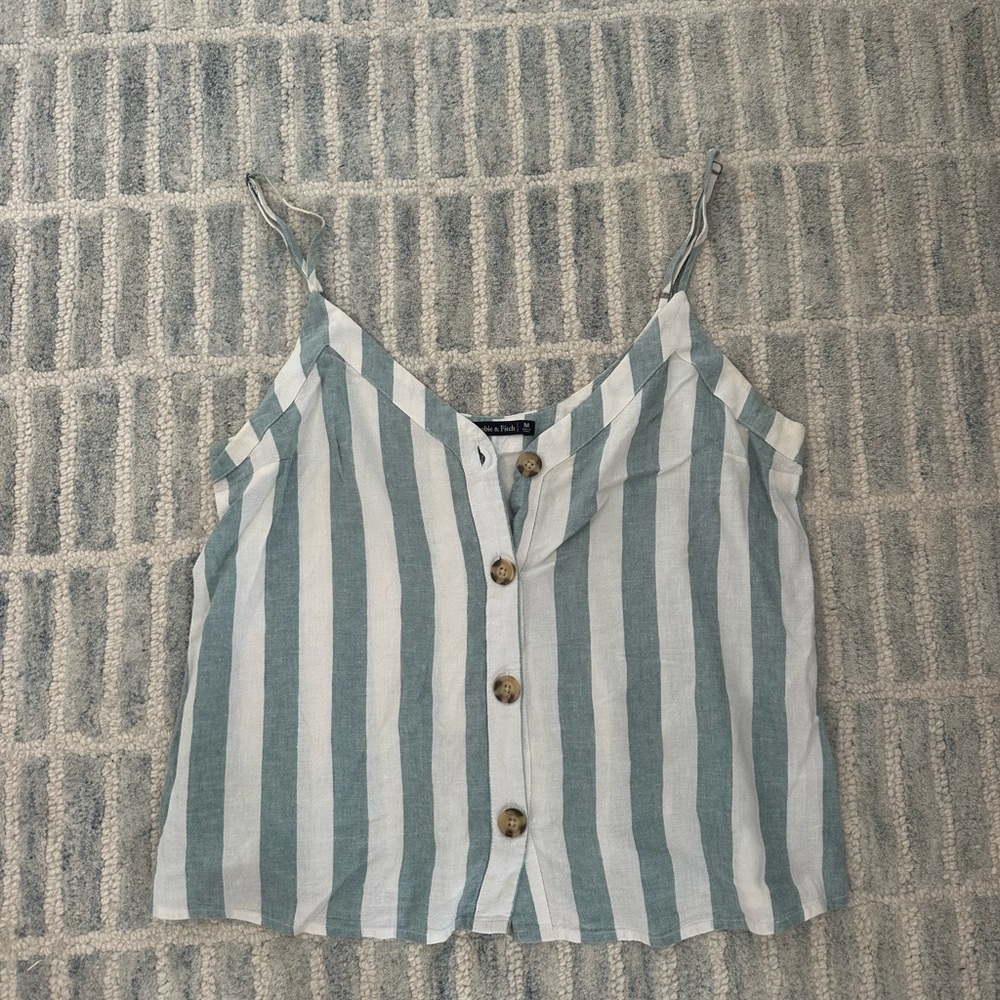Abercrombie White and blue Camisole